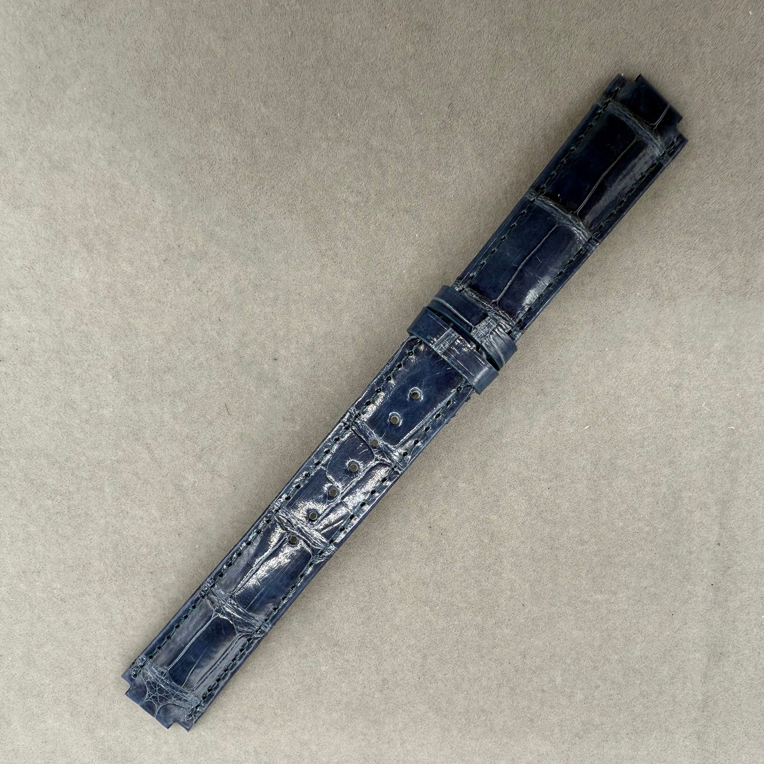 Compatible with Cartier Ballon Bleu Polished ALLIGATOR Strap Pin Buckle Style