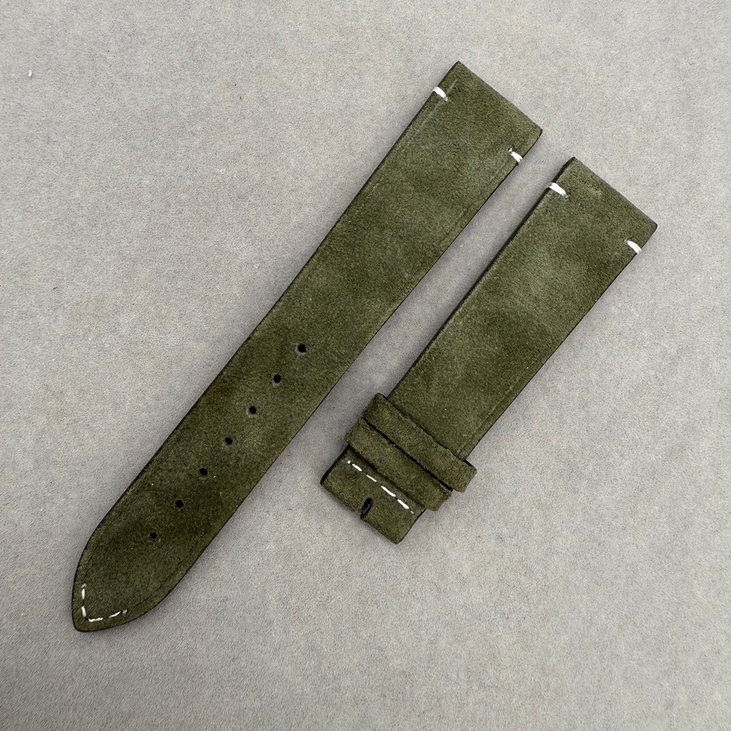 Compatible with Longines Green Vintage Matte Suede Leather Handmade Custom Strap