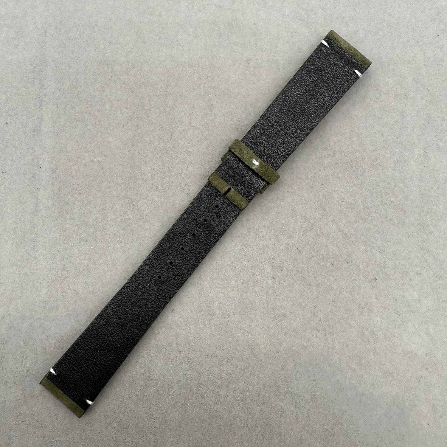 Compatible with Longines Green Vintage Matte Suede Leather Handmade Custom Strap