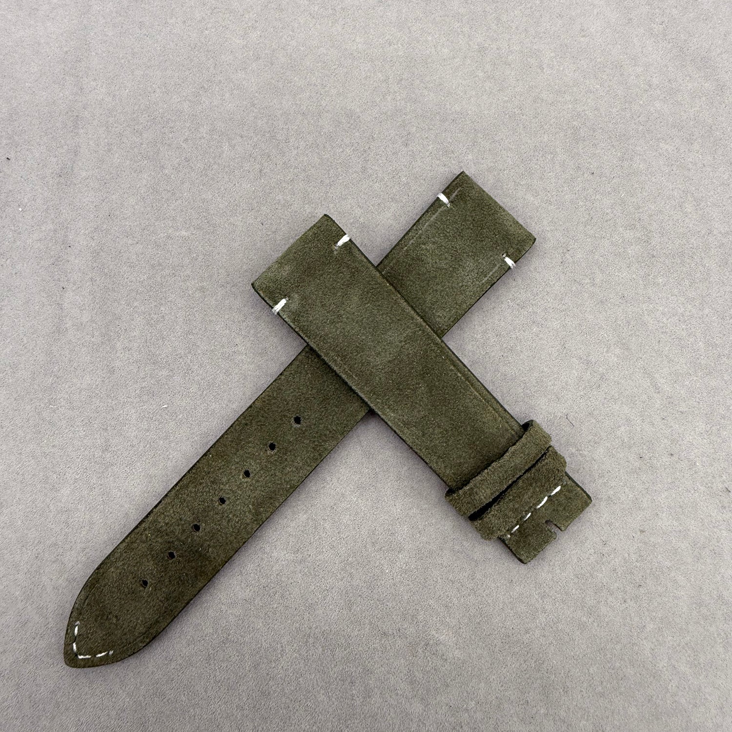 Compatible with Longines Green Vintage Matte Suede Leather Handmade Custom Strap