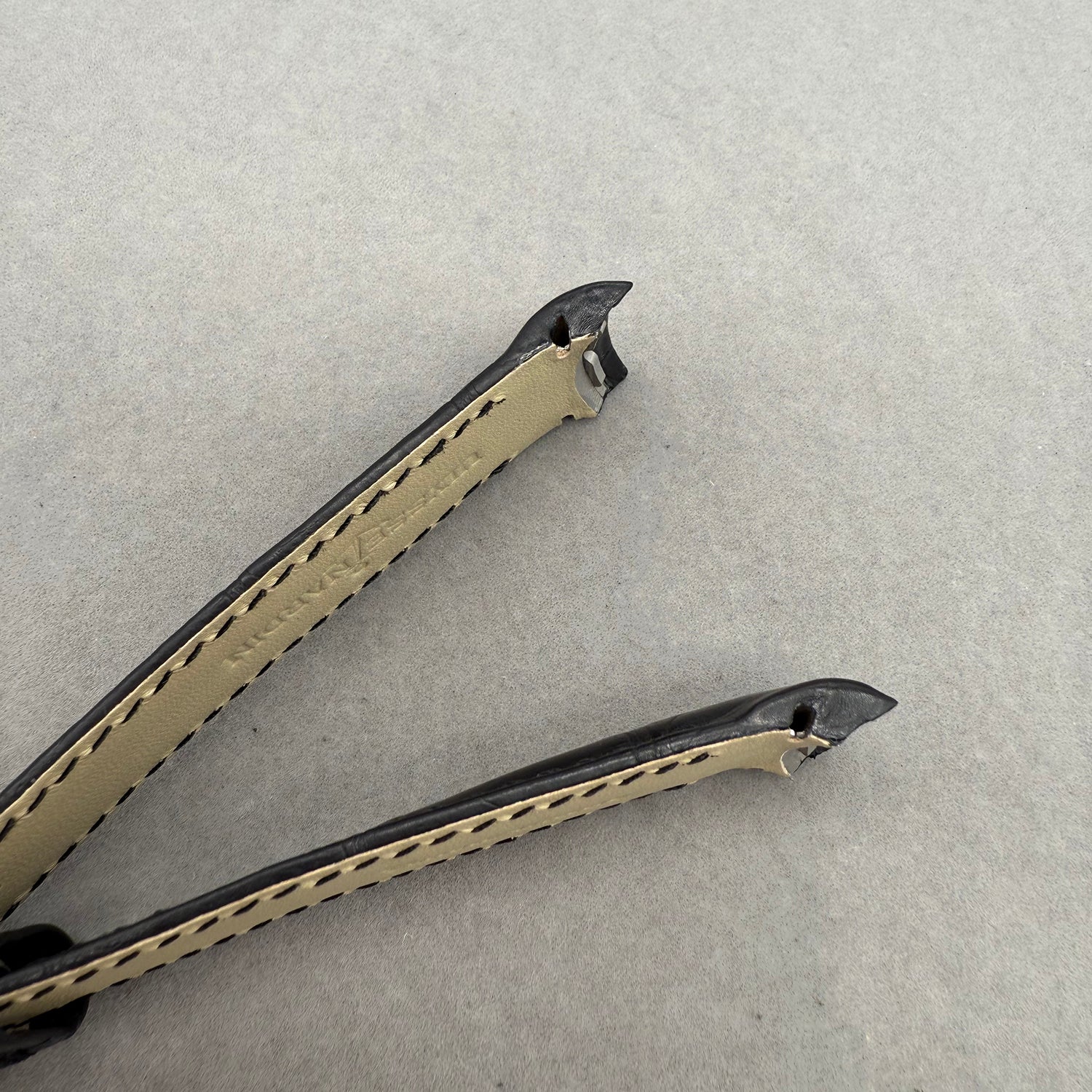 Compatible with Ulysse Nardin Marine Series Curved End ALLIGATOR Strap
