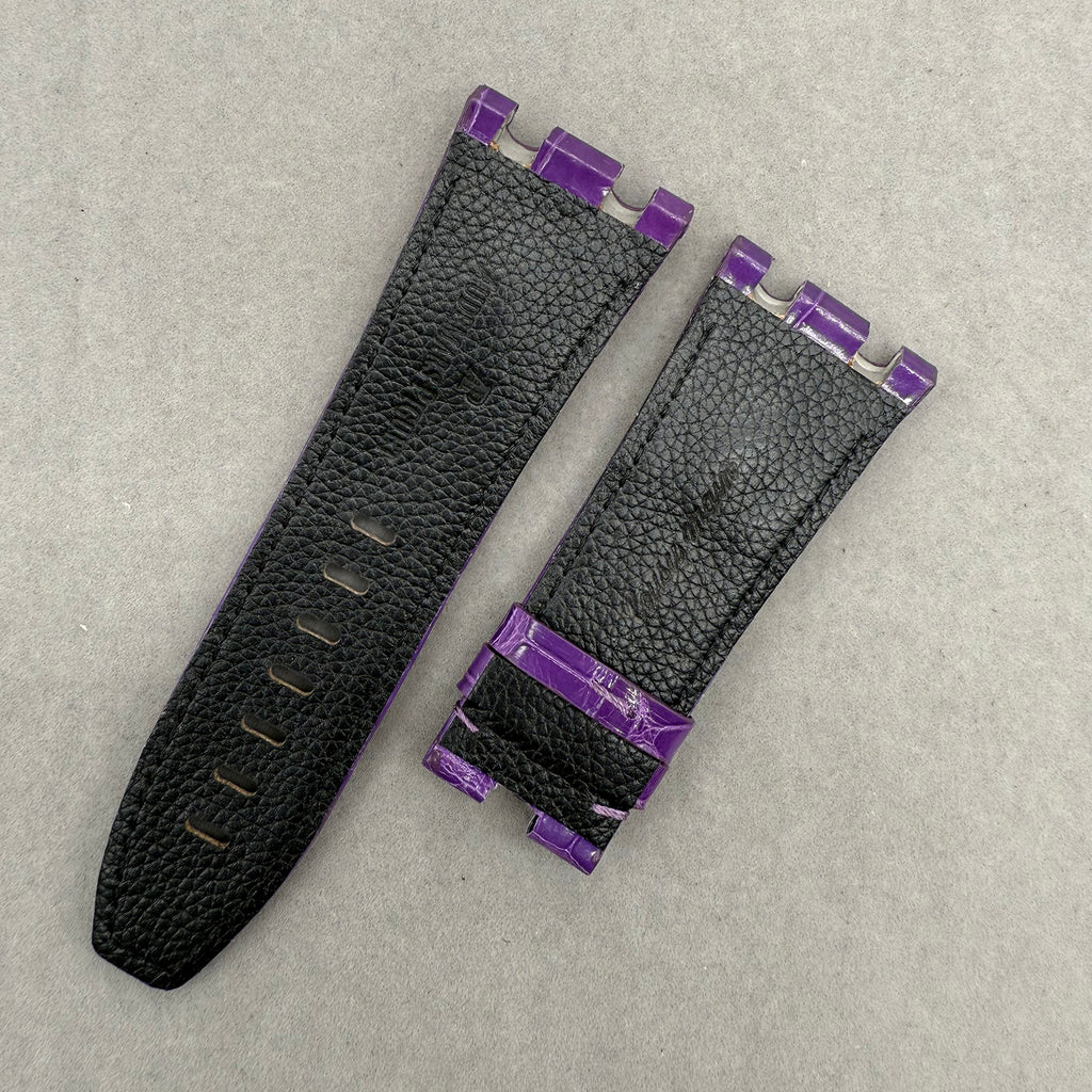 Compatible with Audemars Piguet Royal Oak 26400 Purple ALLIGATOR Strap Handmade Custom