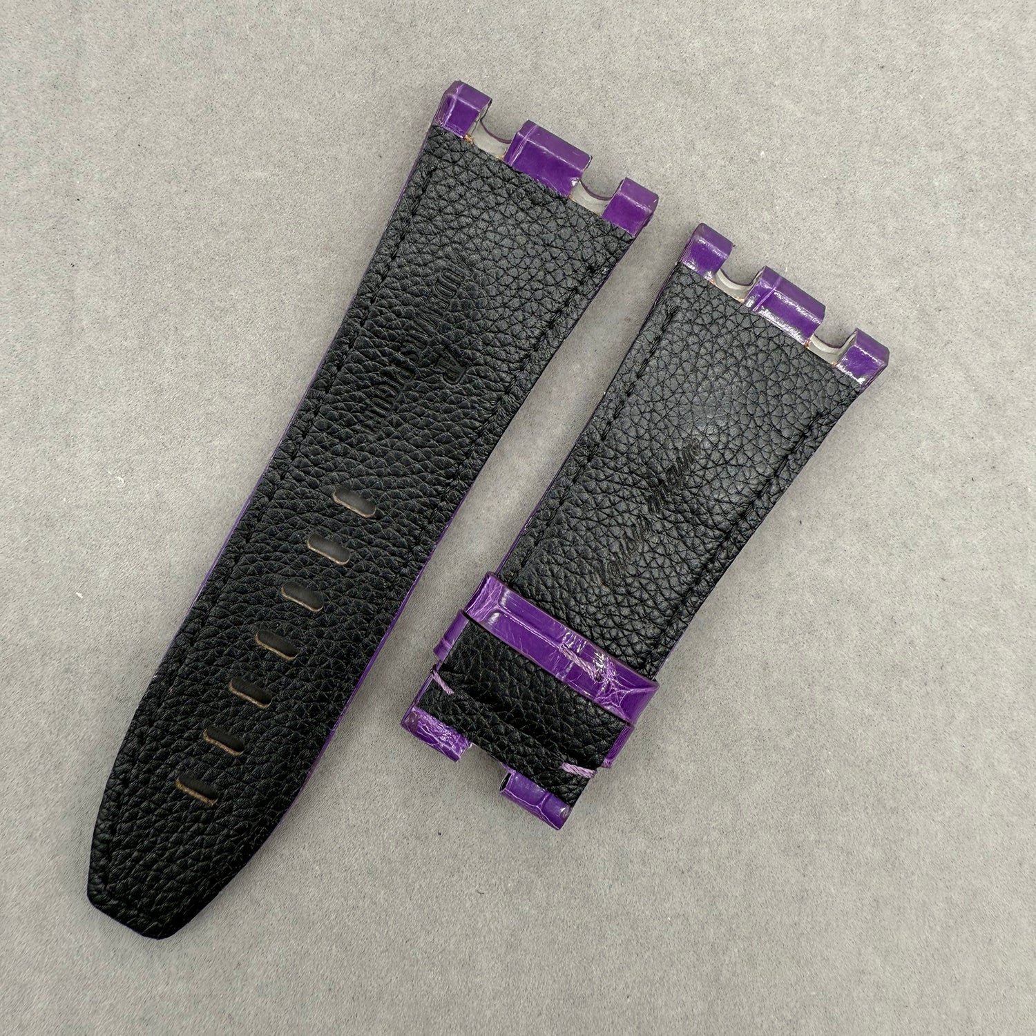 Compatible with Audemars Piguet Royal Oak 26400 Purple ALLIGATOR Strap Handmade Custom