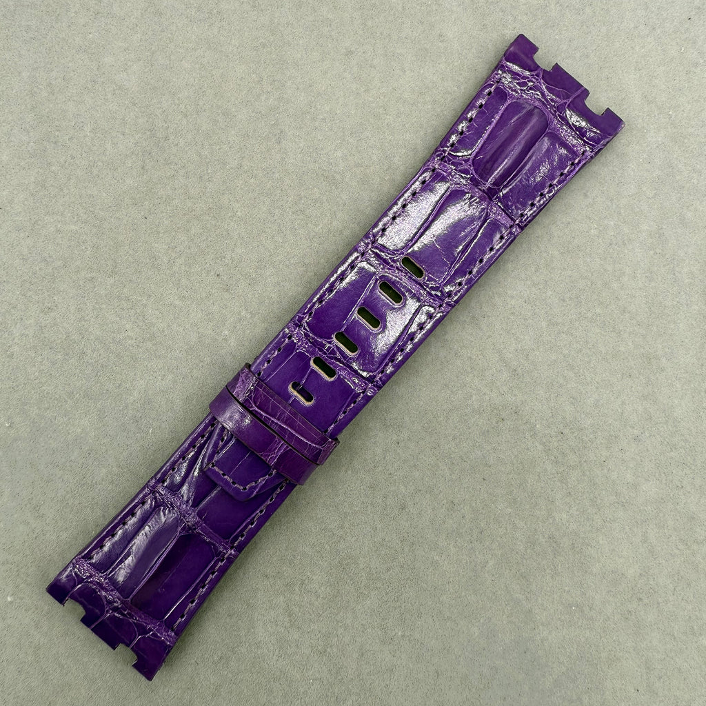 Compatible with Audemars Piguet Royal Oak 26400 Purple ALLIGATOR Strap Handmade Custom