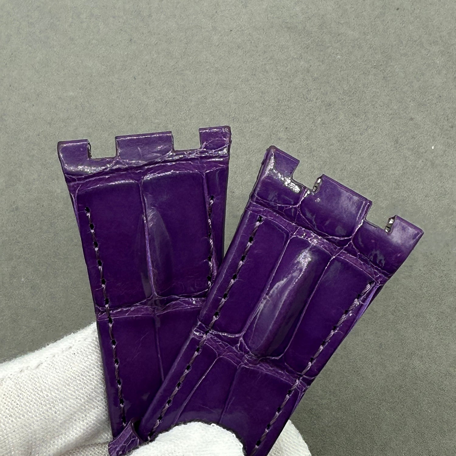 Compatible with Audemars Piguet Royal Oak 26400 Purple ALLIGATOR Strap Handmade Custom