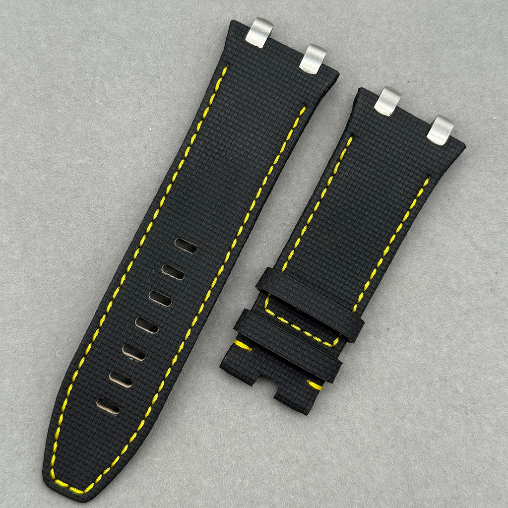 Compatible with Audemars Piguet Royal Oak 26400 Black Nylon Pattern Fluororubber Strap Handmade Custom