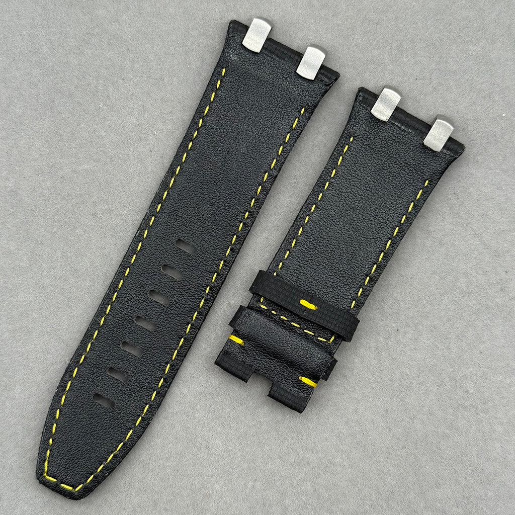 Compatible with Audemars Piguet Royal Oak 26400 Black Nylon Pattern Fluororubber Strap Handmade Custom