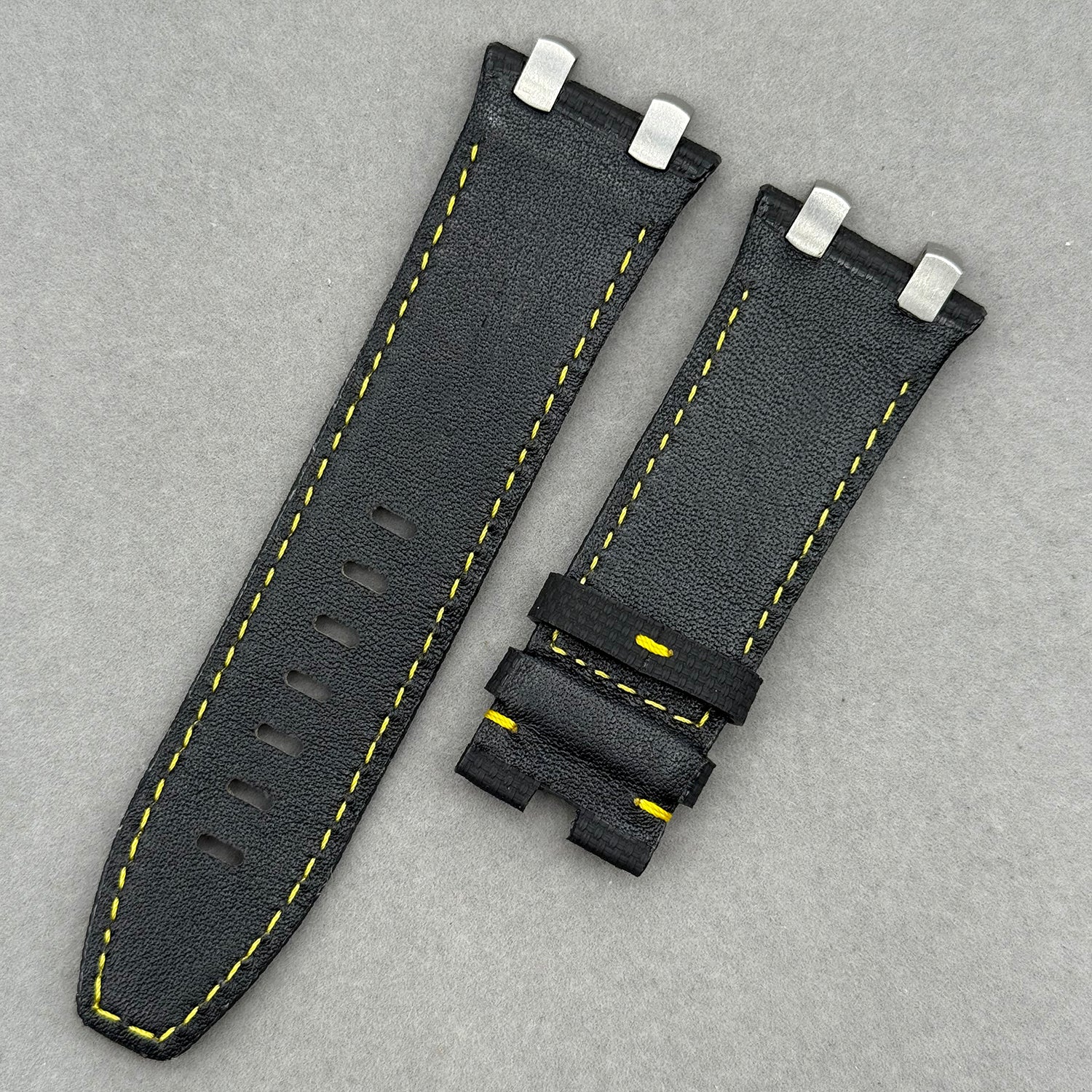 Compatible with Audemars Piguet Royal Oak 26400 Black Nylon Pattern Fluororubber Strap Handmade Custom