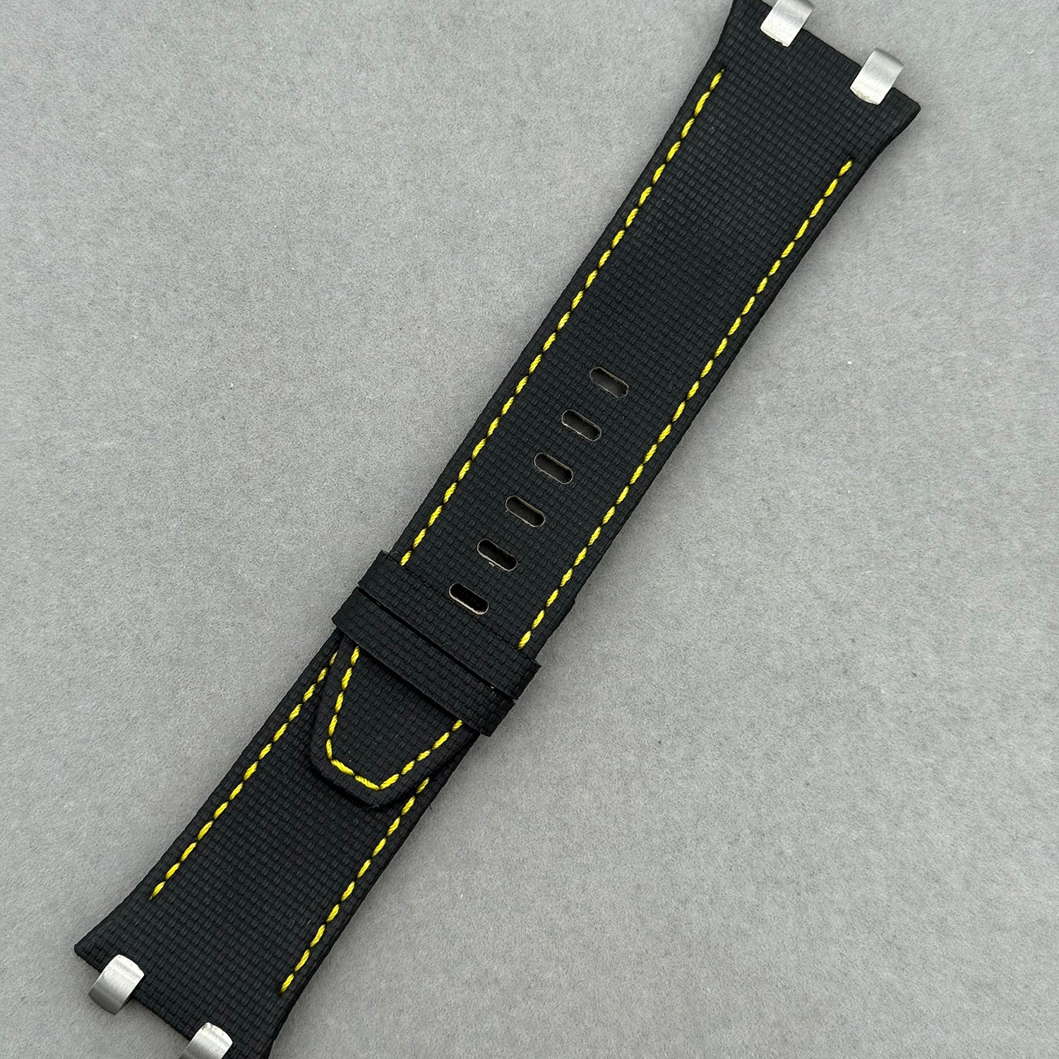 Compatible with Audemars Piguet Royal Oak 26400 Black Nylon Pattern Fluororubber Strap Handmade Custom