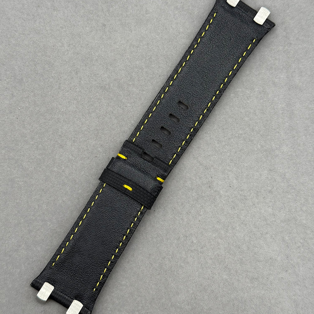 Compatible with Audemars Piguet Royal Oak 26400 Black Nylon Pattern Fluororubber Strap Handmade Custom