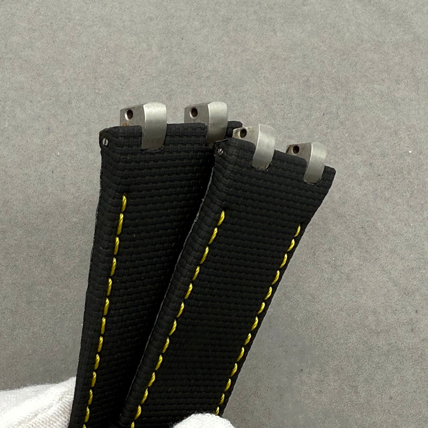 Compatible with Audemars Piguet Royal Oak 26400 Black Nylon Pattern Fluororubber Strap Handmade Custom