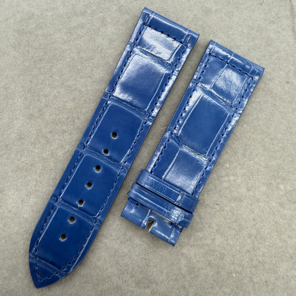 Custom Handmade Sky Blue Alligator Leather Watch Strap for Franck Muller 6000K SC DT R D CD Series