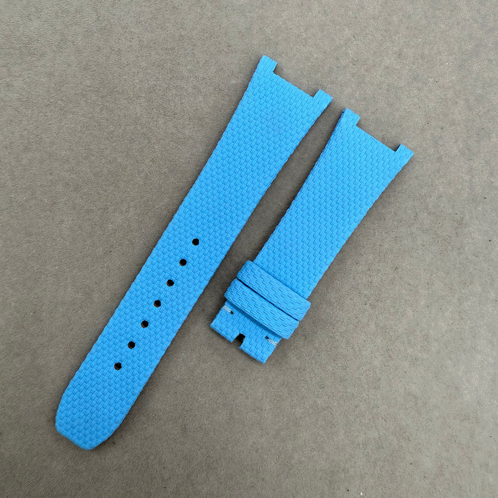 Compatible with Patek Philippe Calatrava 7010 Blue Nylon Pattern Fluororubber Strap