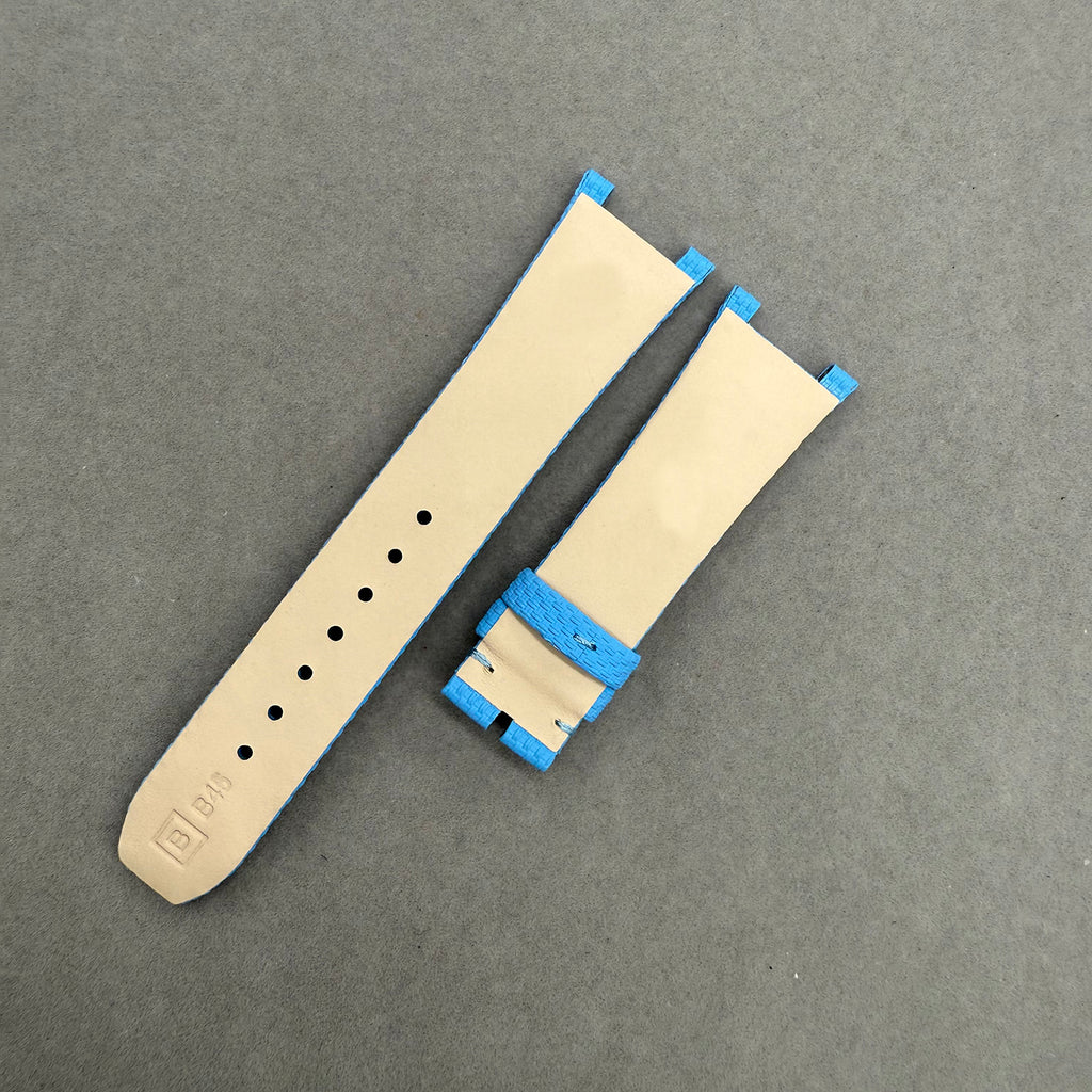 Compatible with Patek Philippe Calatrava 7010 Blue Nylon Pattern Fluororubber Strap