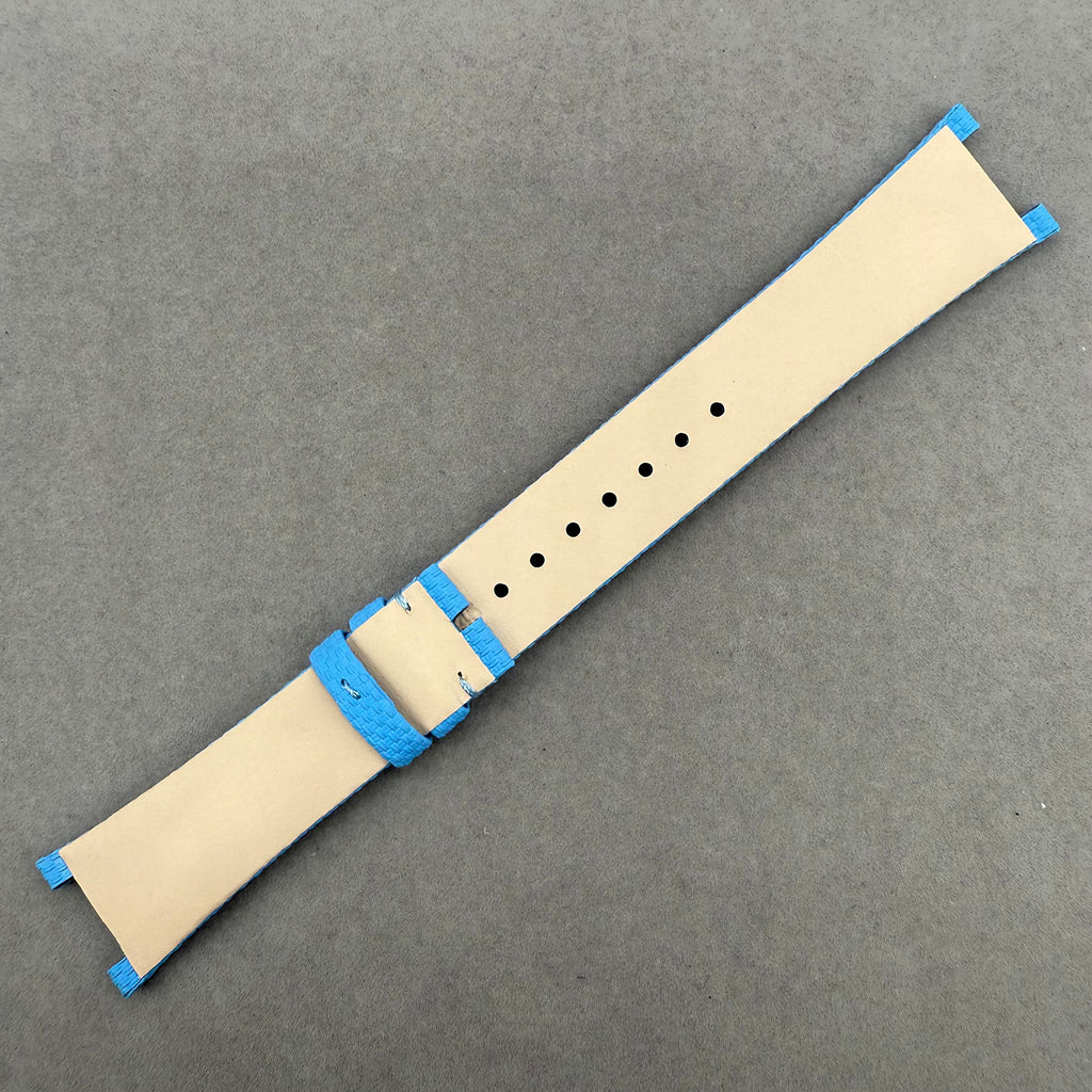 Compatible with Patek Philippe Calatrava 7010 Blue Nylon Pattern Fluororubber Strap