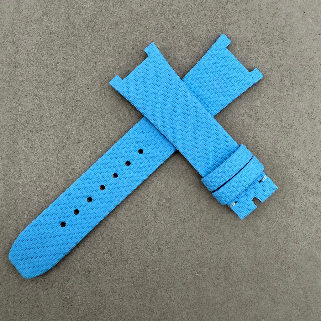 Compatible with Patek Philippe Calatrava 7010 Blue Nylon Pattern Fluororubber Strap