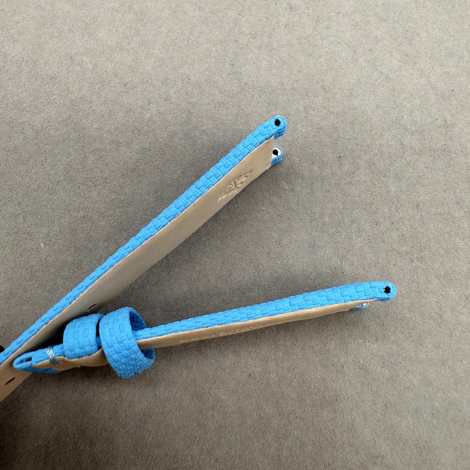 Compatible with Patek Philippe Calatrava 7010 Blue Nylon Pattern Fluororubber Strap