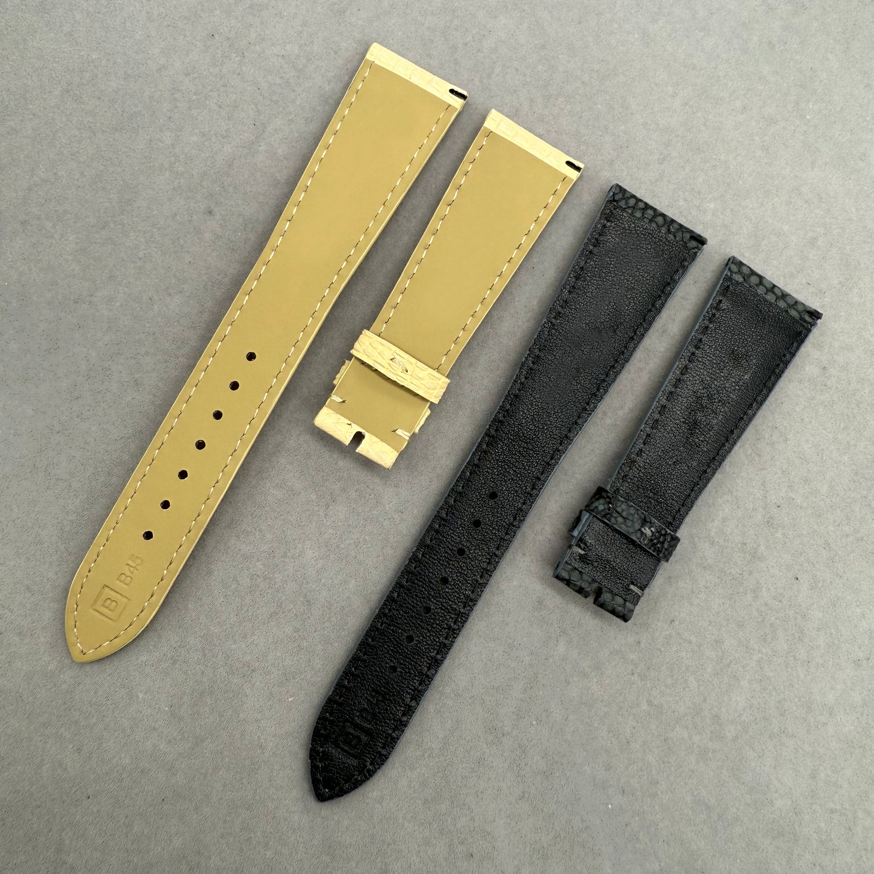 Compatible with Patek Philippe Dark Grey Ostrich Leather Strap Handmade Custom Strap