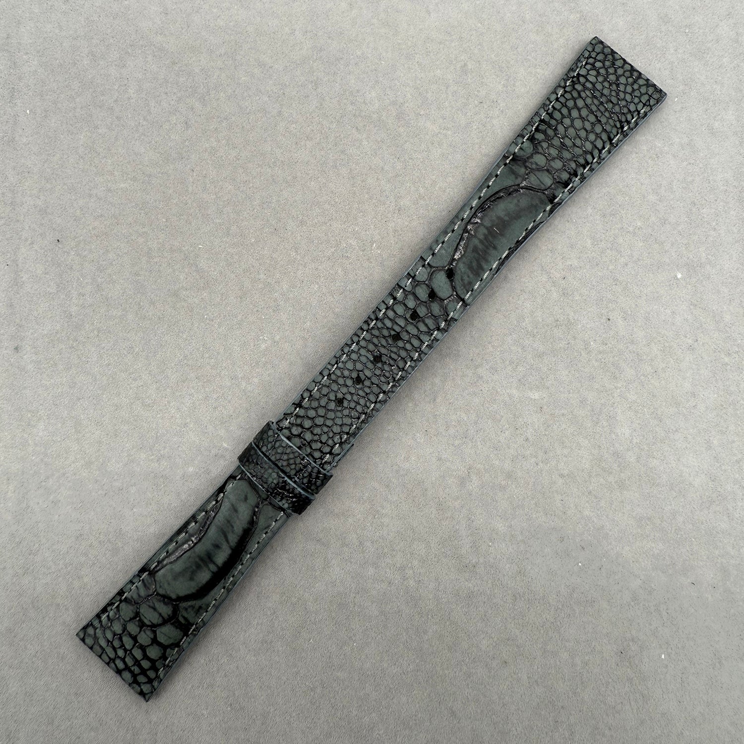 Compatible with Patek Philippe Dark Grey Ostrich Leather Strap Handmade Custom Strap