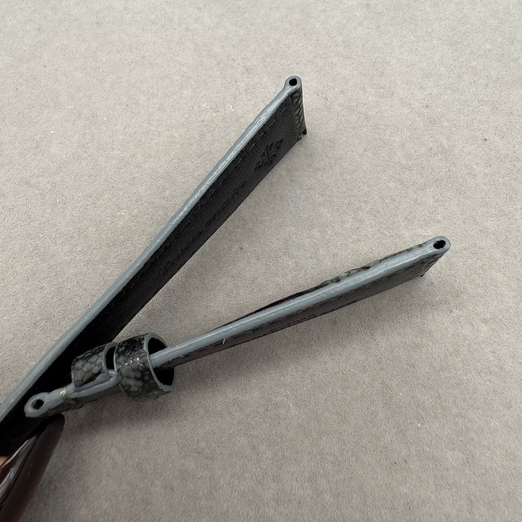 Compatible with Patek Philippe Dark Grey Ostrich Leather Strap Handmade Custom Strap