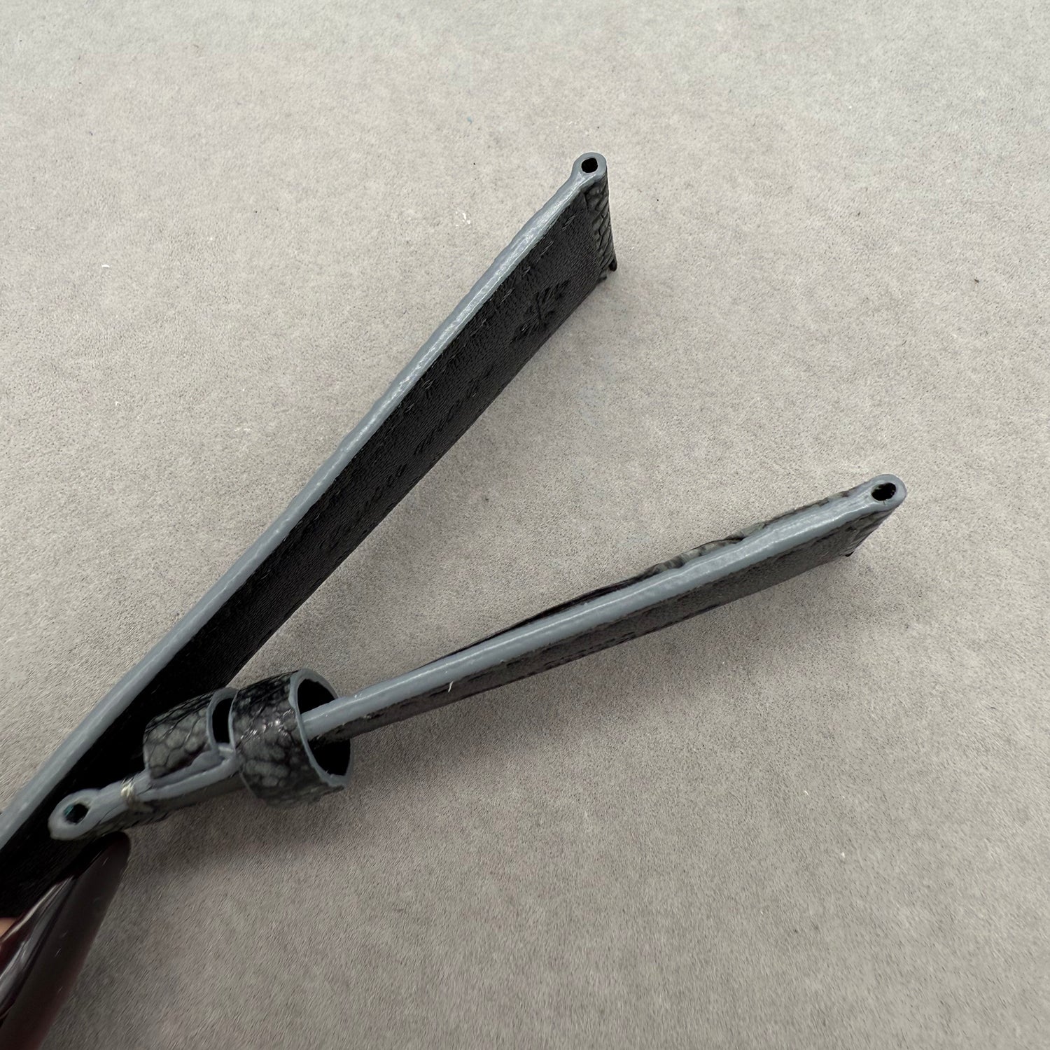 Compatible with Patek Philippe Dark Grey Ostrich Leather Strap Handmade Custom Strap