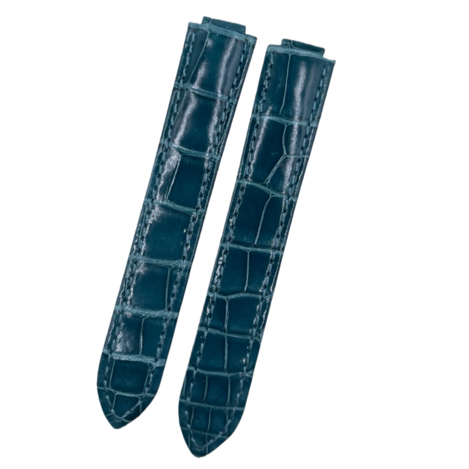 Fits Cartier Ballon Bleu WSBB0038 Blue Double-Sided ALLIGATOR Handmade Custom Genuine Leather Watch Strap