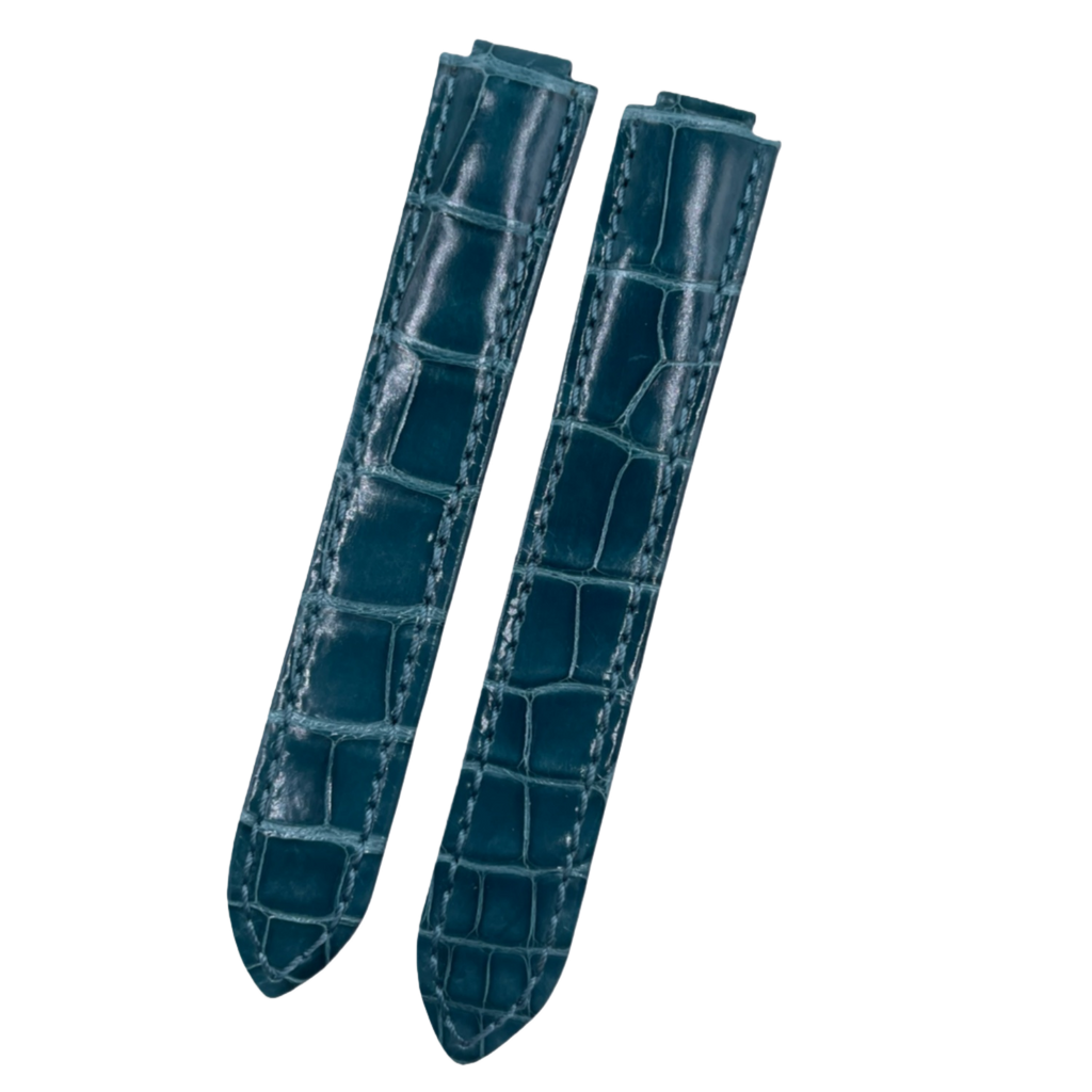 Fits Cartier Ballon Bleu WSBB0038 Blue Double-Sided ALLIGATOR Handmade Custom Genuine Leather Watch Strap