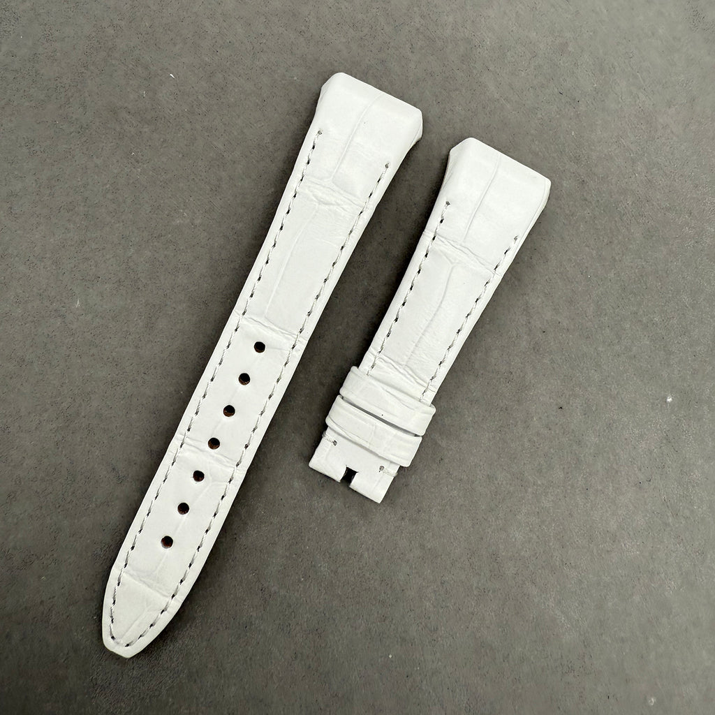 Compatible with Franck Muller V32 White ALLIGATOR Strap Handmade Custom Strap