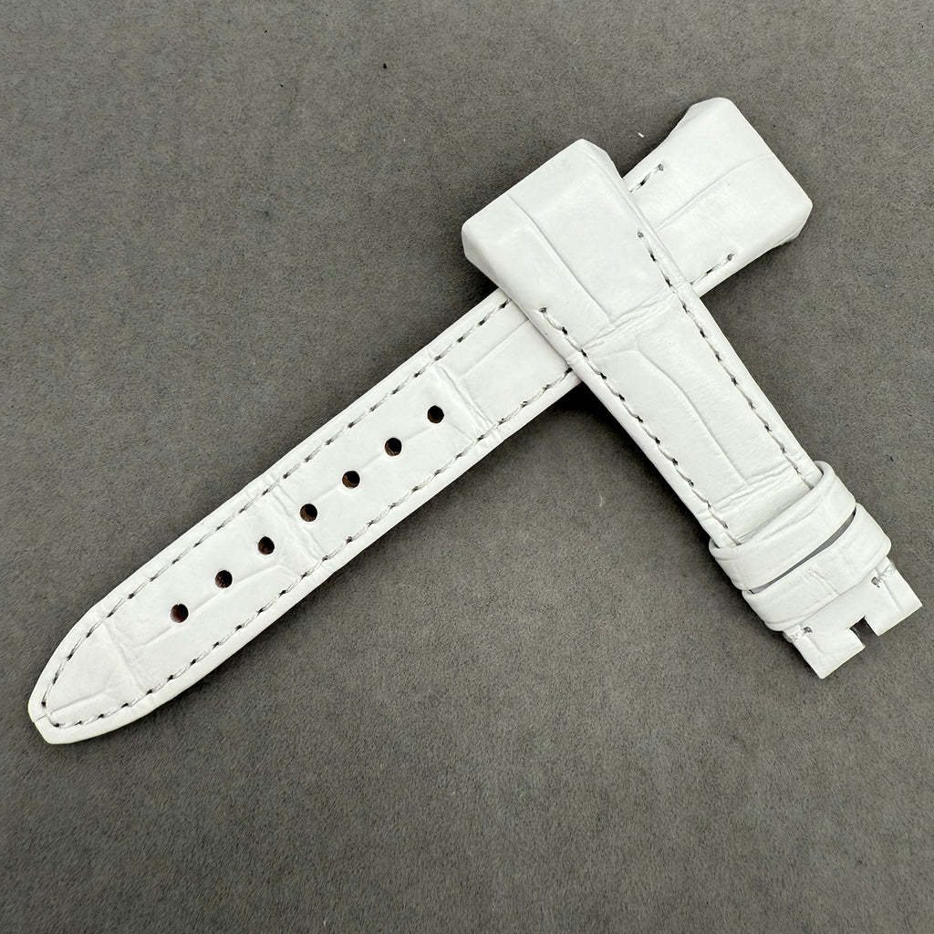 Compatible with Franck Muller V32 White ALLIGATOR Strap Handmade Custom Strap