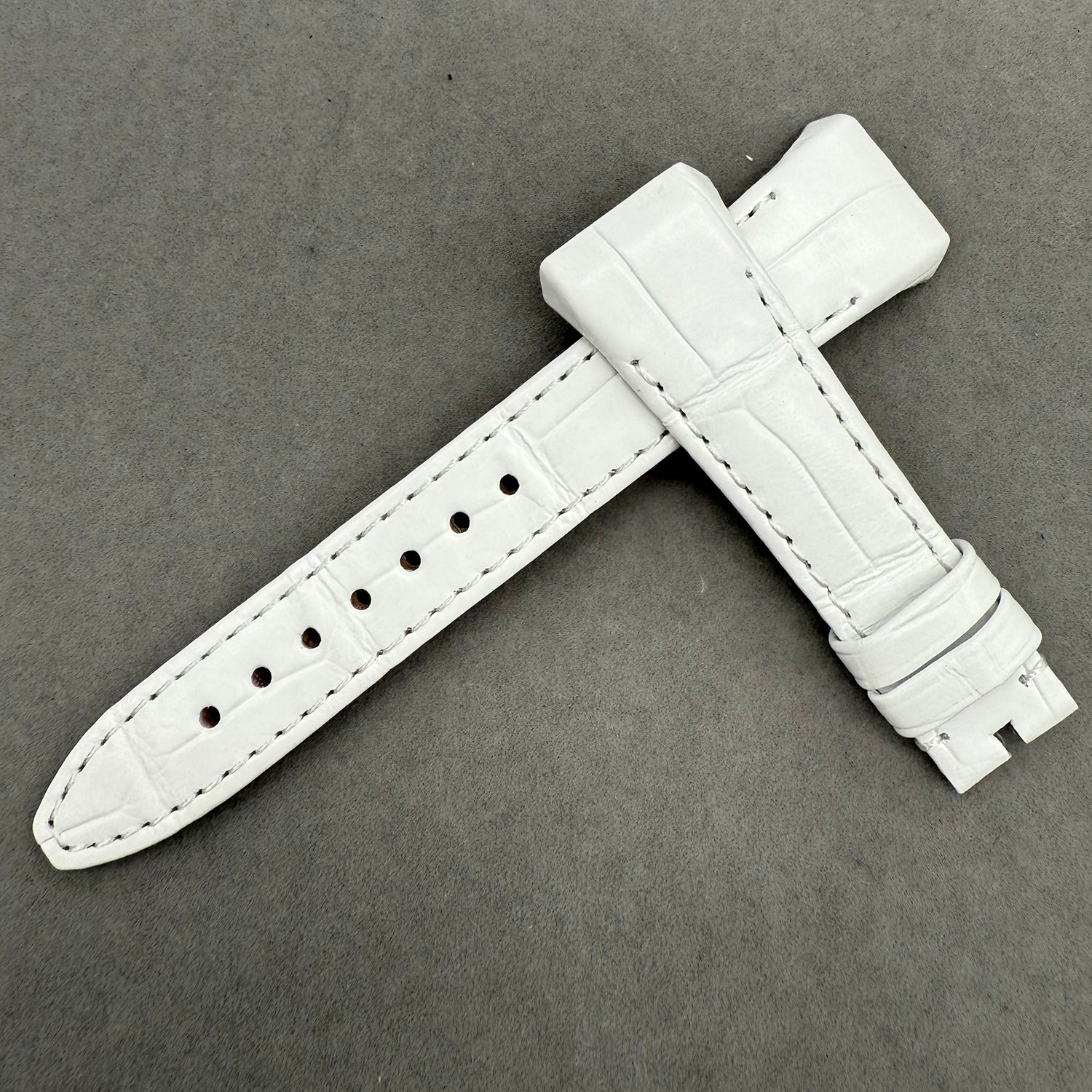 Compatible with Franck Muller V32 White ALLIGATOR Strap Handmade Custom Strap