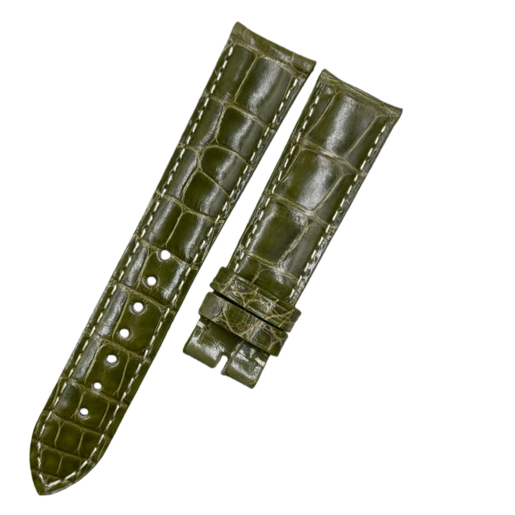 Custom Handcrafted OLIVE GREEN ALLIGATOR Leather Strap for Patek Philippe Complications Collection 4947G