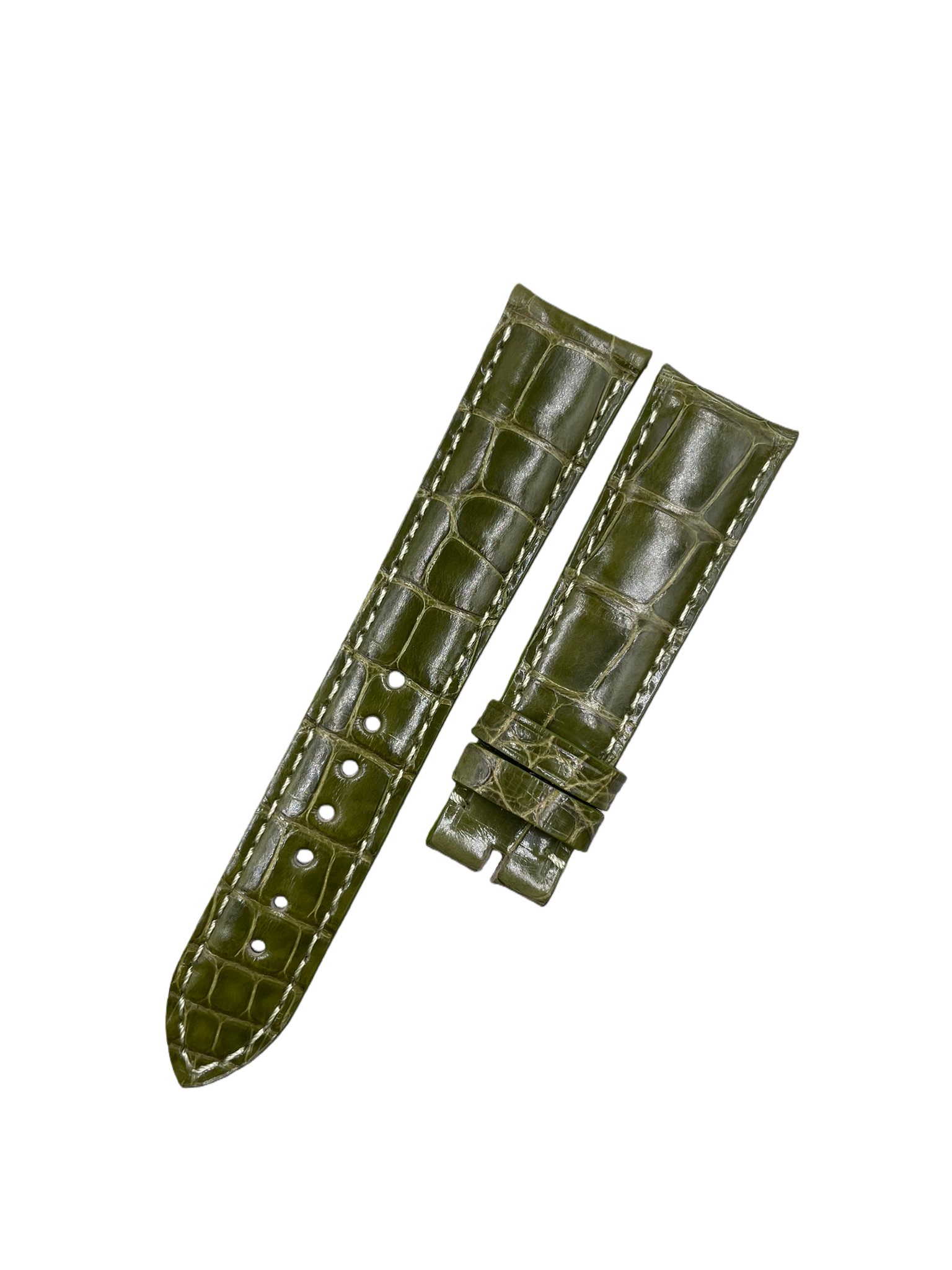 Custom Handcrafted OLIVE GREEN ALLIGATOR Leather Strap for Patek Philippe Complications Collection 4947G