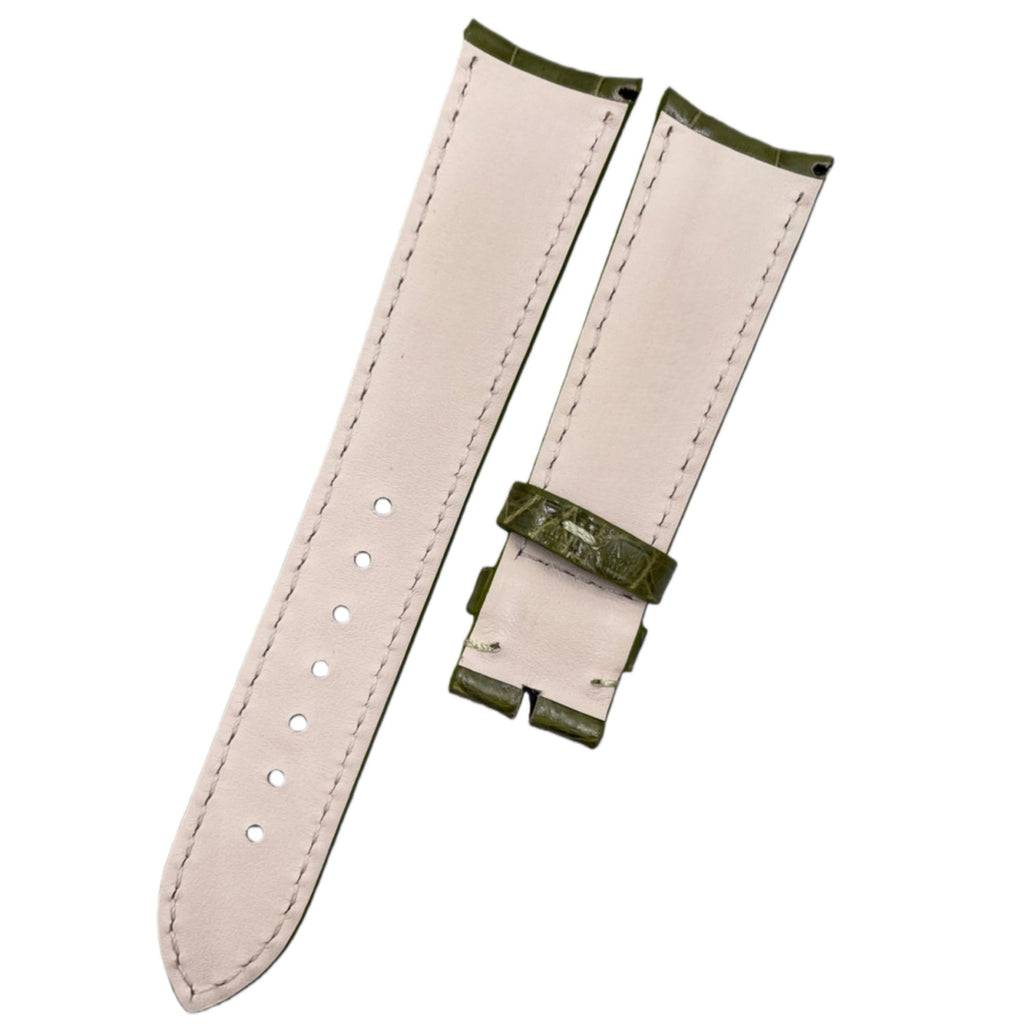 Custom Handcrafted OLIVE GREEN ALLIGATOR Leather Strap for Patek Philippe Complications Collection 4947G