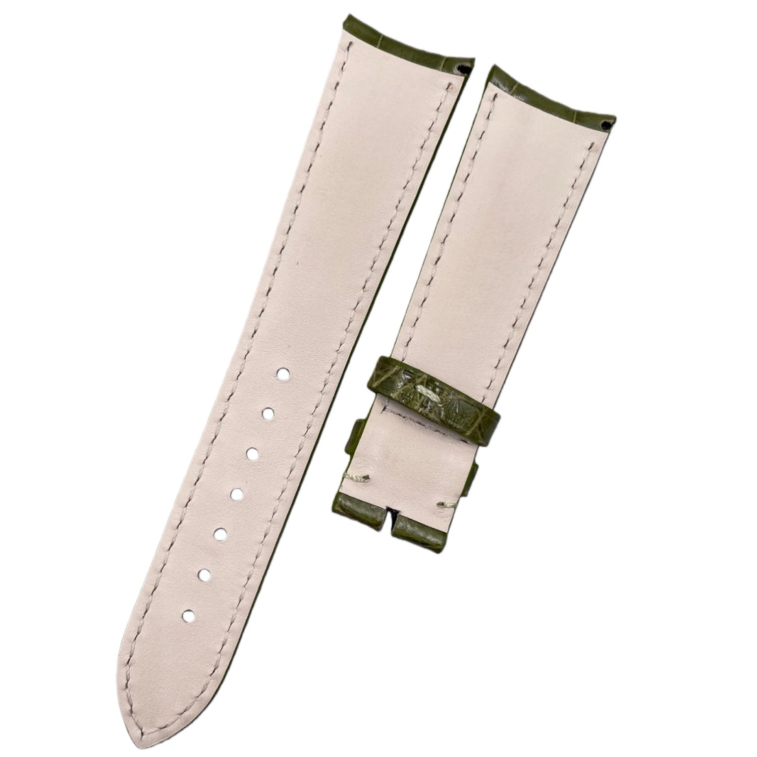 Custom Handcrafted OLIVE GREEN ALLIGATOR Leather Strap for Patek Philippe Complications Collection 4947G