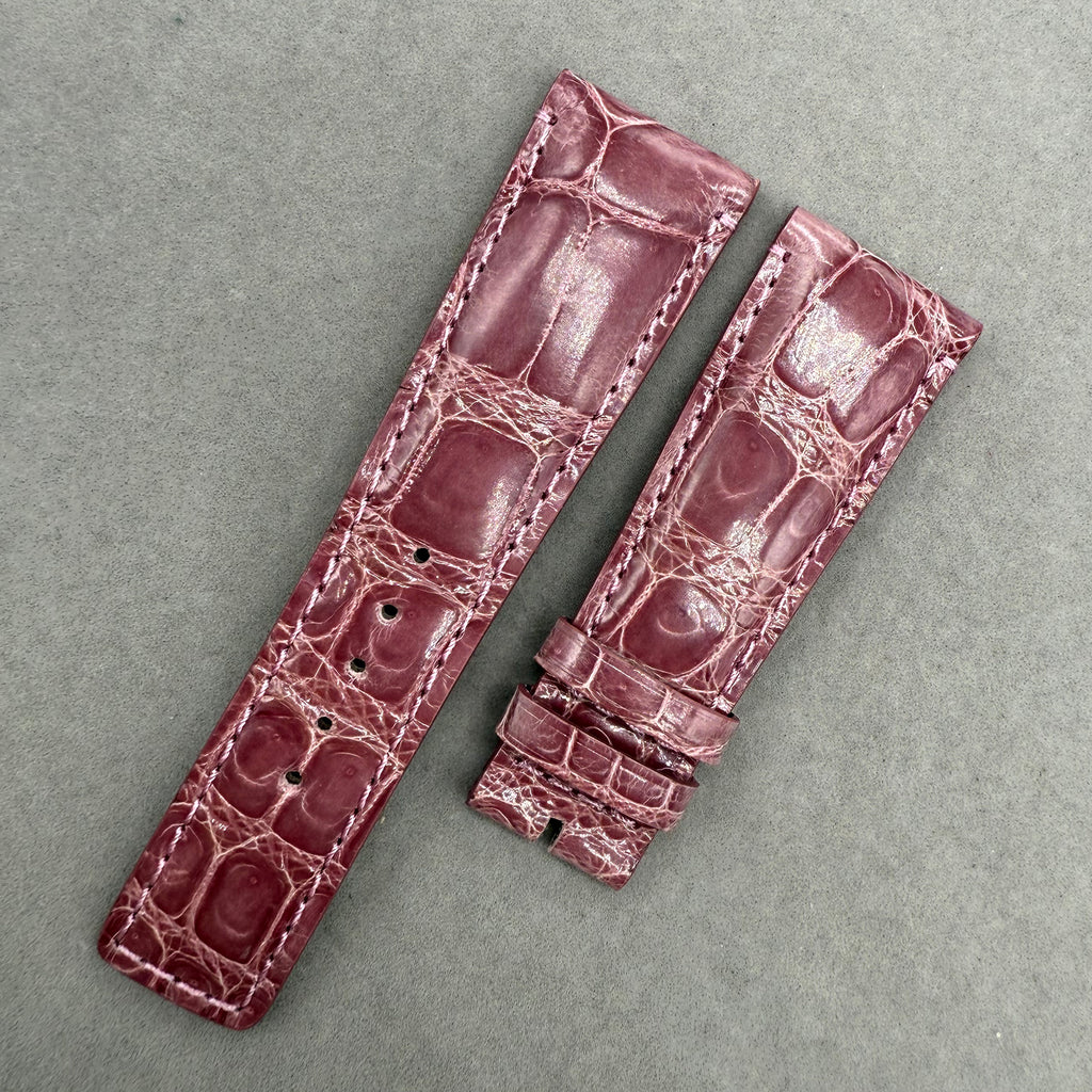 Compatible with Gucci Purple ALLIGATOR Bamboo Pattern Strap Handmade Custom