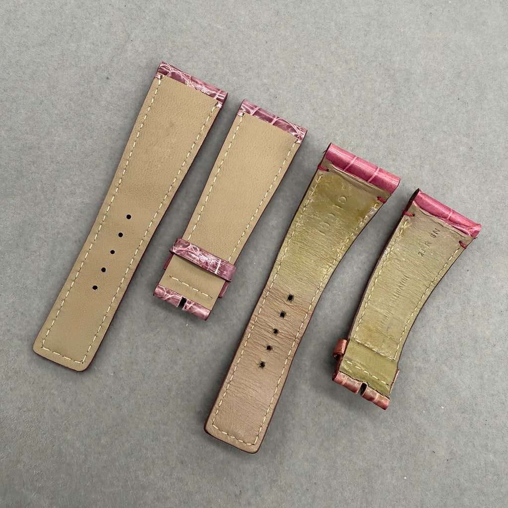 Compatible with Gucci Purple ALLIGATOR Bamboo Pattern Strap Handmade Custom