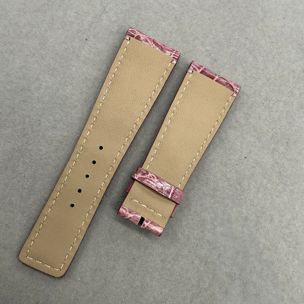 Compatible with Gucci Purple ALLIGATOR Bamboo Pattern Strap Handmade Custom