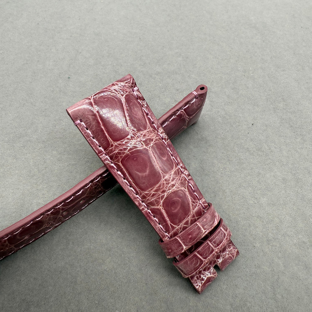 Compatible with Gucci Purple ALLIGATOR Bamboo Pattern Strap Handmade Custom