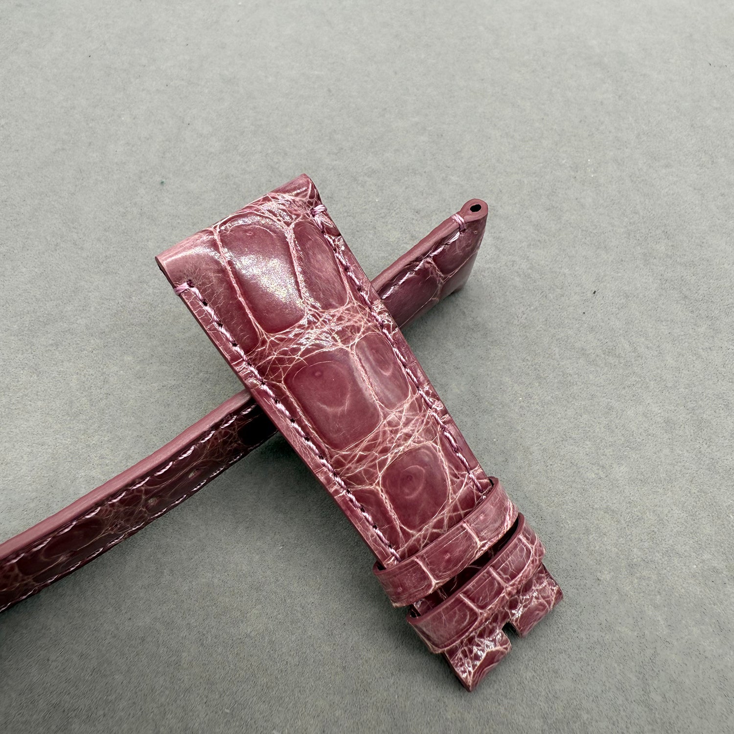 Compatible with Gucci Purple ALLIGATOR Bamboo Pattern Strap Handmade Custom