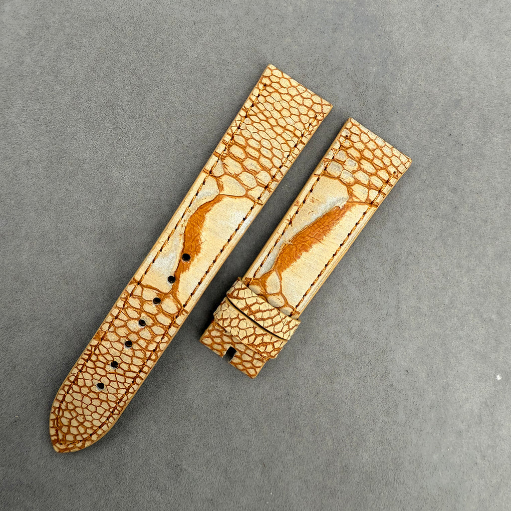 Sand Gold Ostrich Leather Custom Strap