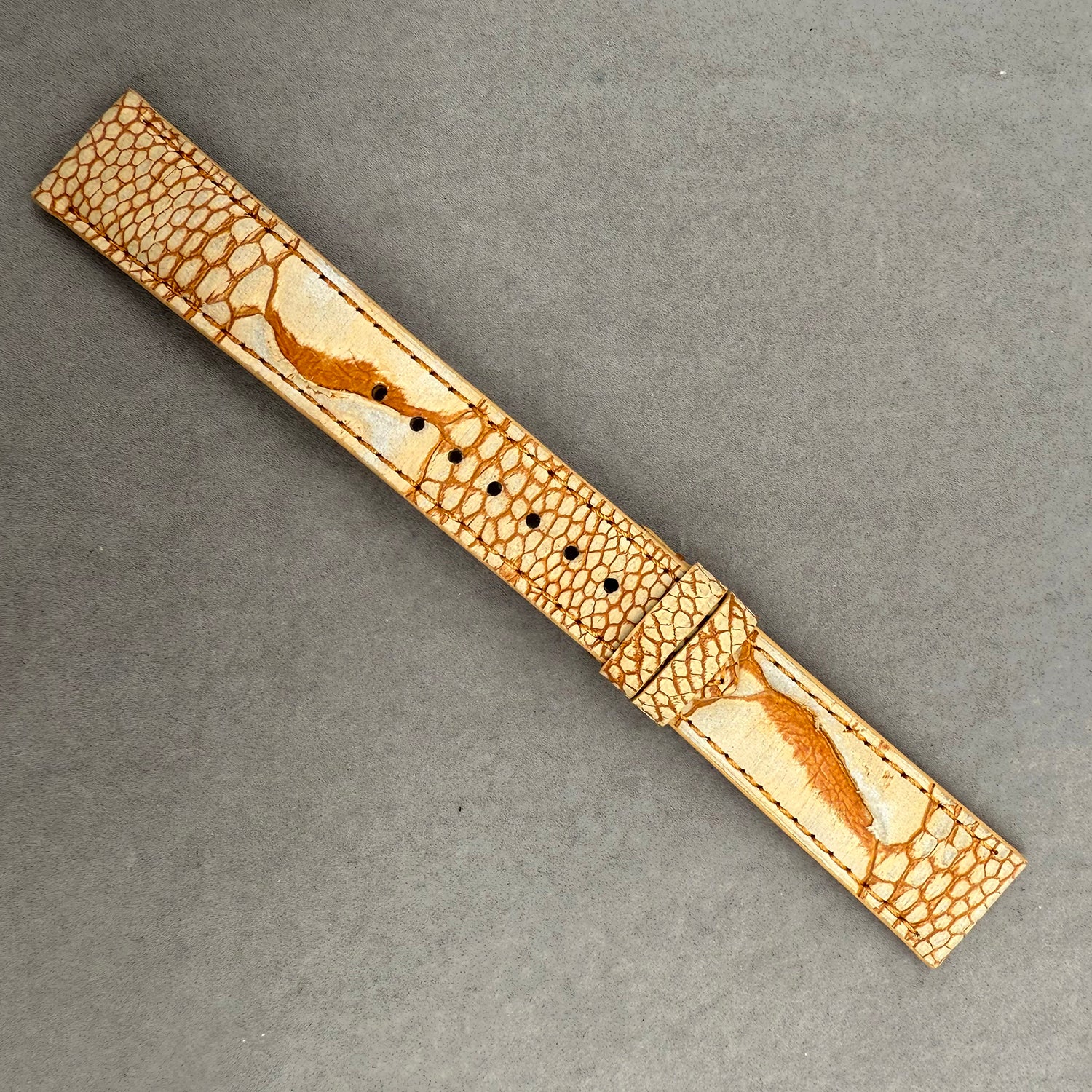 Sand Gold Ostrich Leather Custom Strap