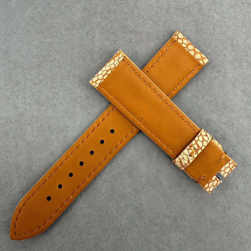 Sand Gold Ostrich Leather Custom Strap