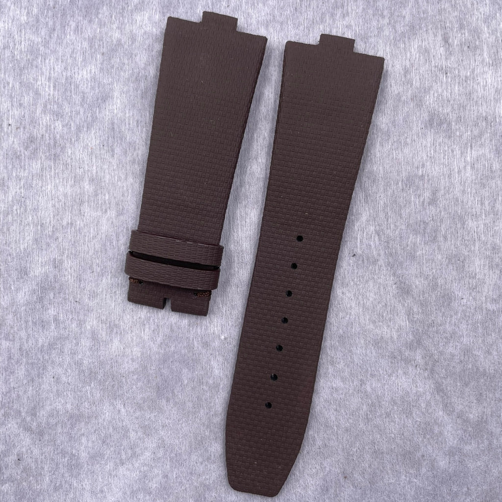 Fits Vacheron Constantin Overseas Men's 49150 Brown Nylon Texture Fluororubber Handmade Custom Watch Strap