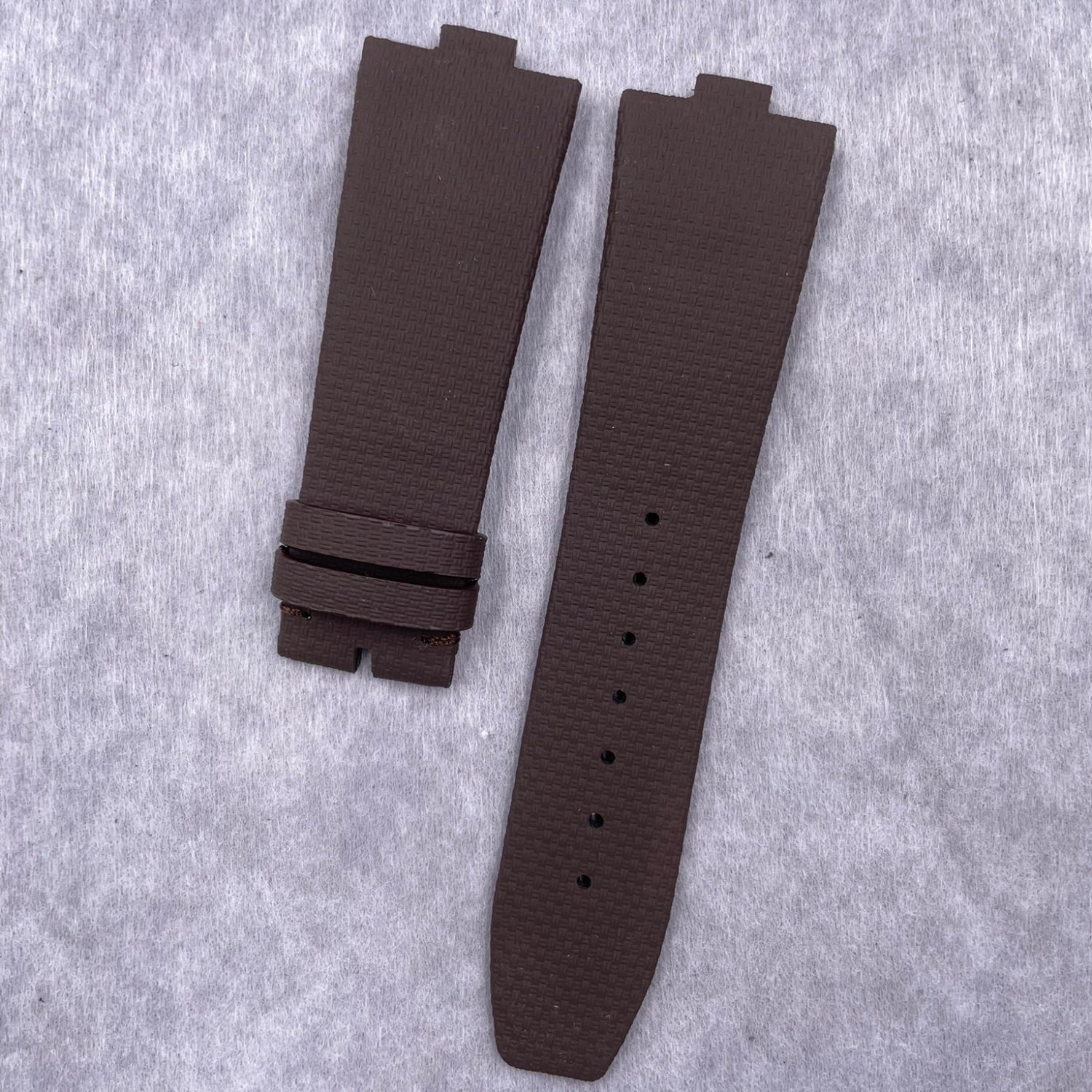 Fits Vacheron Constantin Overseas Men's 49150 Brown Nylon Texture Fluororubber Handmade Custom Watch Strap