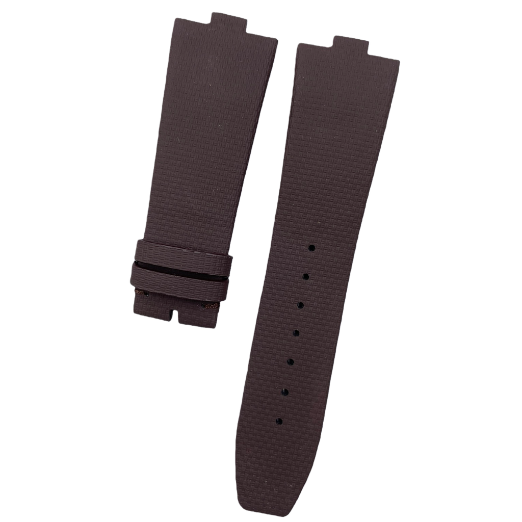 Fits Vacheron Constantin Overseas Men's 49150 Brown Nylon Texture Fluororubber Handmade Custom Watch Strap
