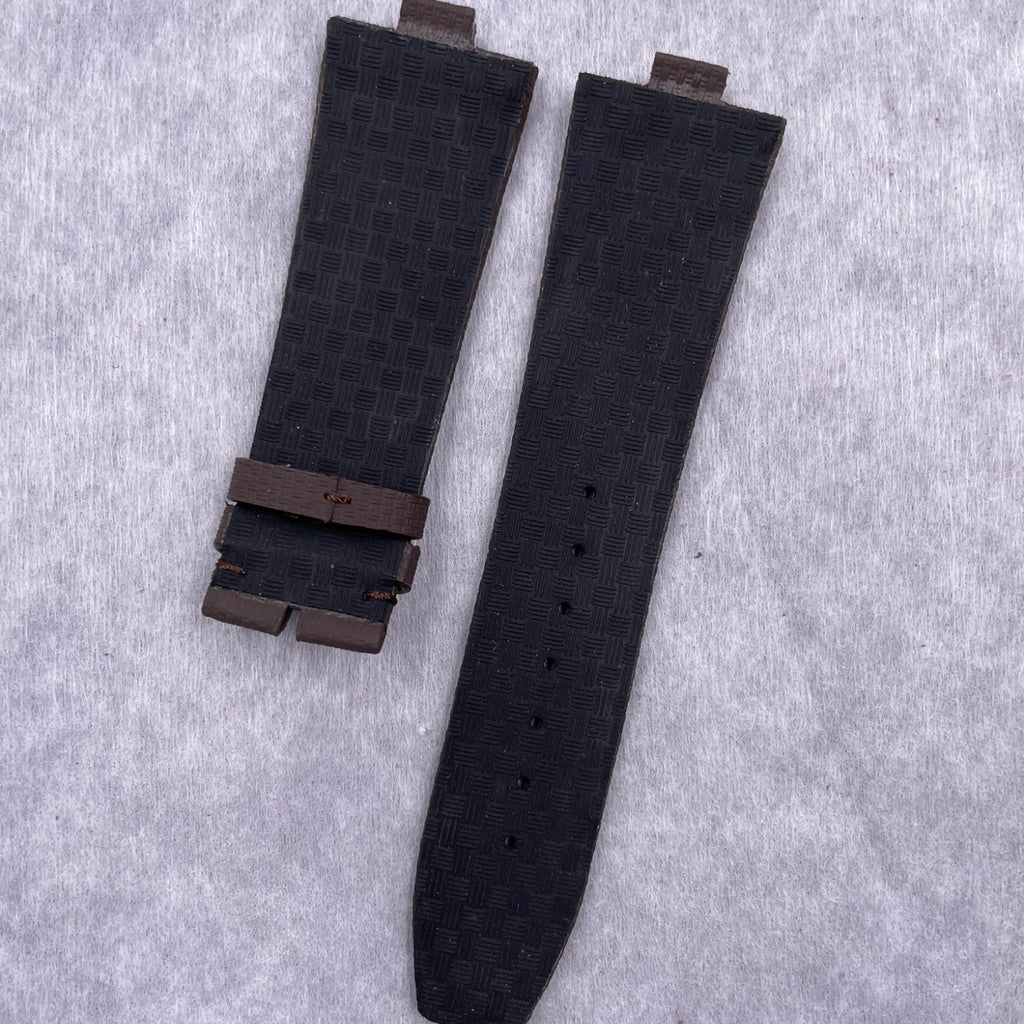 Fits Vacheron Constantin Overseas Men's 49150 Brown Nylon Texture Fluororubber Handmade Custom Watch Strap