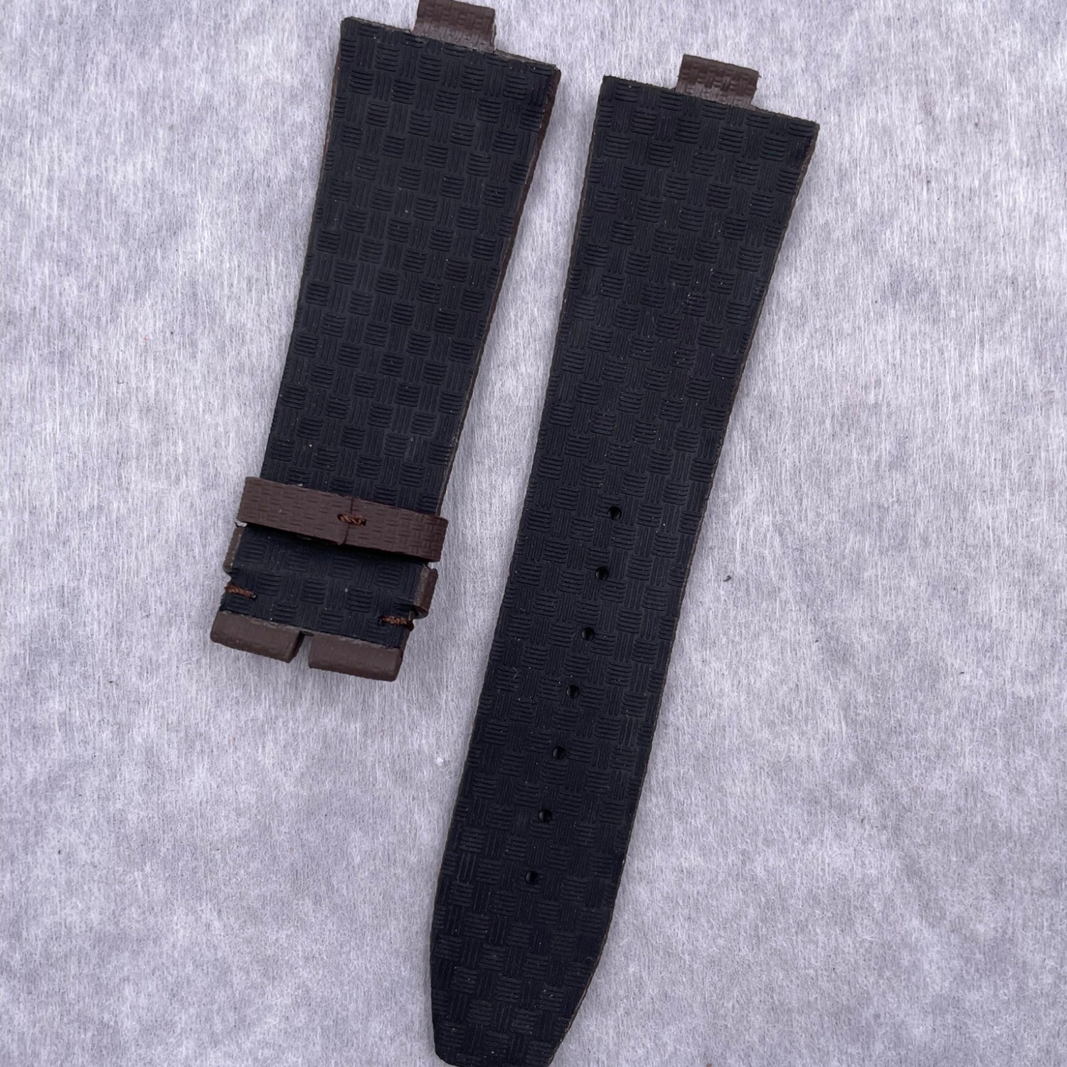 Fits Vacheron Constantin Overseas Men's 49150 Brown Nylon Texture Fluororubber Handmade Custom Watch Strap