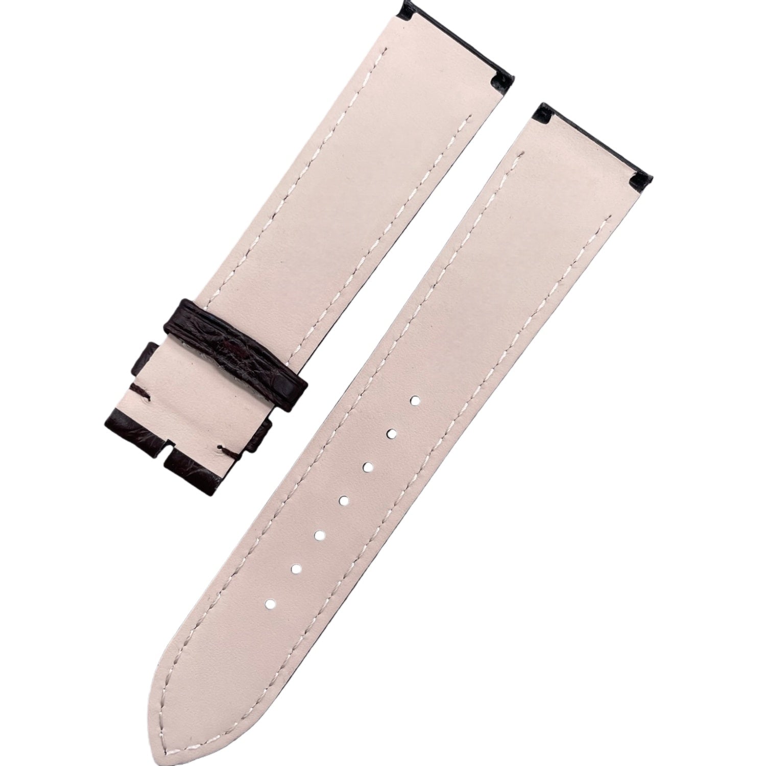 Custom Handmade Brown Alligator Leather Watch Strap with Concave Cut for Jaeger-LeCoultre Reverso Q3738420