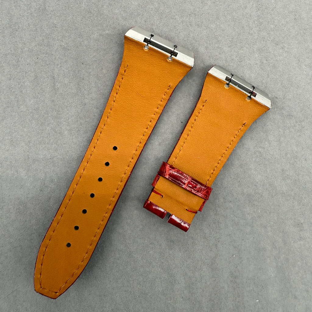 Fits Franck Muller V32 Glossy ALLIGATOR Leather Watch Strap