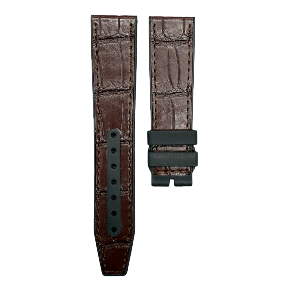 Fits IWC Pilot IW388116 IW388117 IW378009 IW328106 ALLIGATOR Leather with Rubber Lining Watch Strap